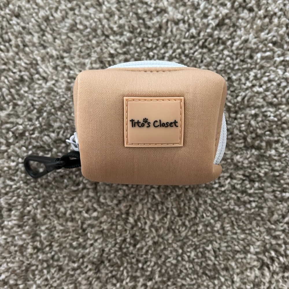 Tan Dog Poop Bag Roll Carrier